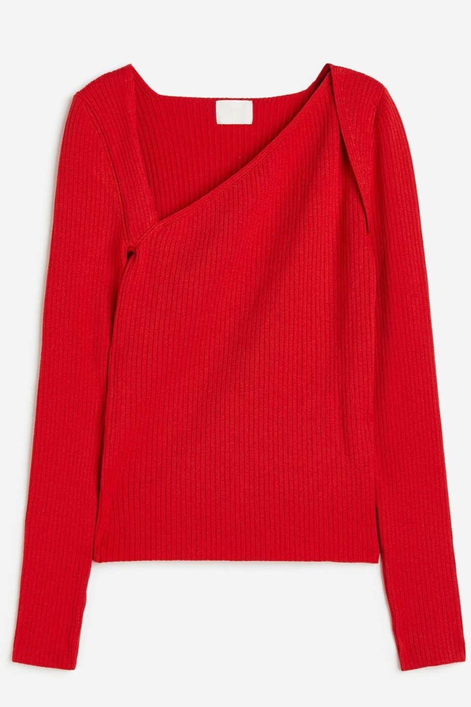 Bold Asymmetric Red Knit